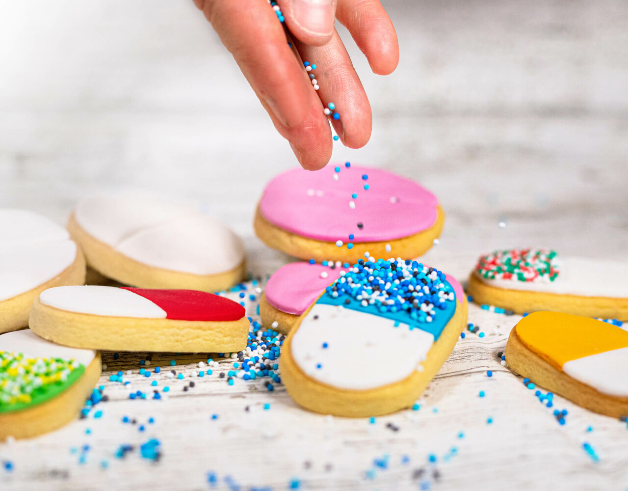 Galleta de mantequilla con topping para la portada del libro de repostería creativa para enfermeras de Amy Mafer - Fotografía gastronómica de Warmedia