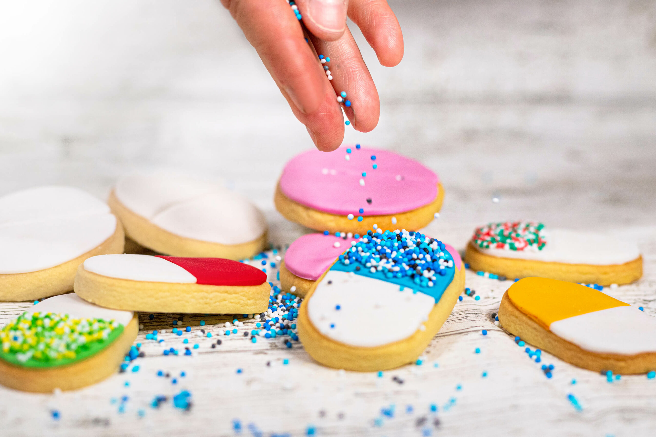 Galleta de mantequilla con topping para la portada del libro de repostería creativa para enfermeras de Amy Mafer - Fotografía gastronómica de Warmedia